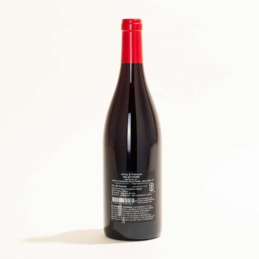 Atout Rouge Simian natural red wine Rhone Valley France back