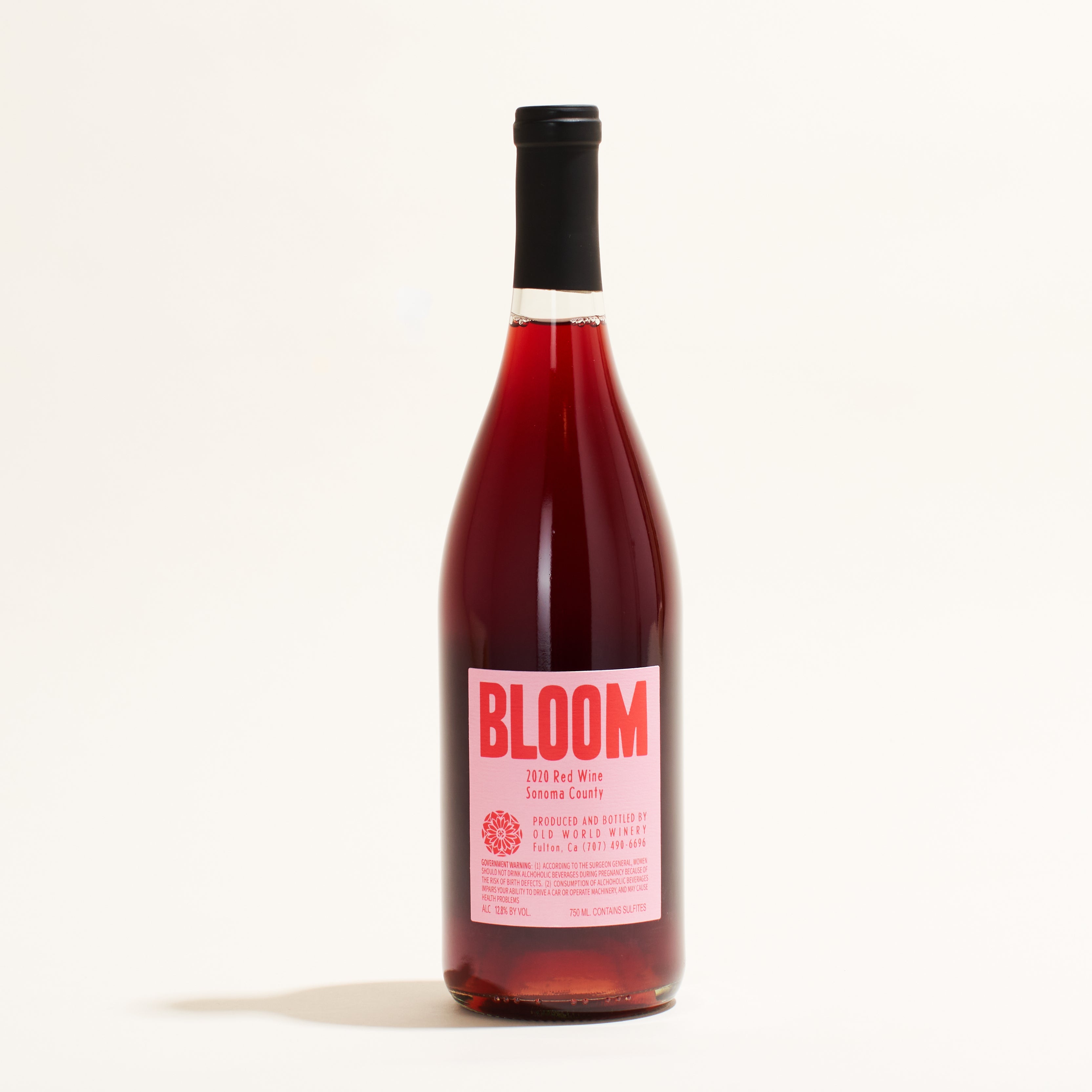 Bloom Old World Winery natural red wine California USA back