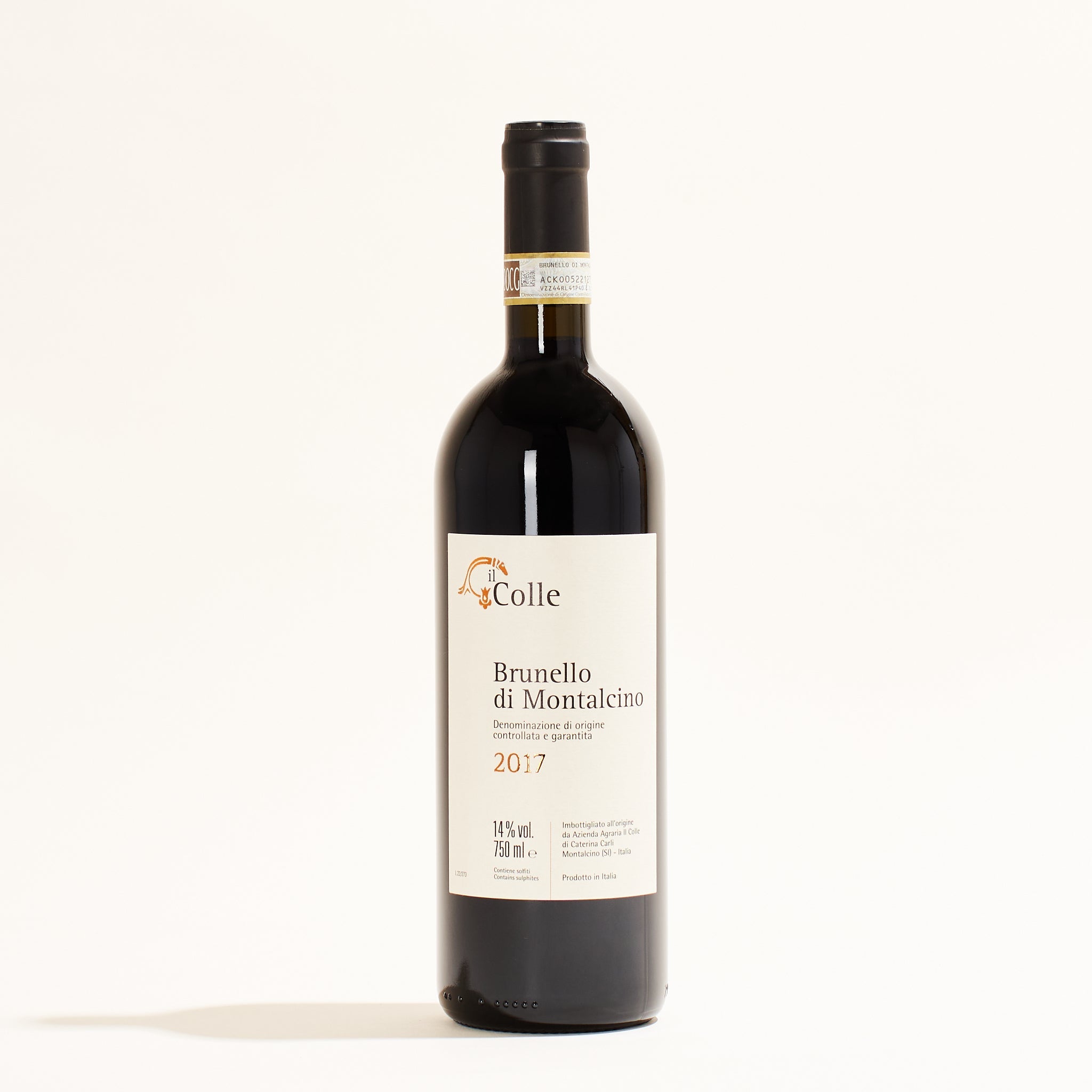 Brunello di Montelcino Il Colle natural red wine Tuscany Italy front