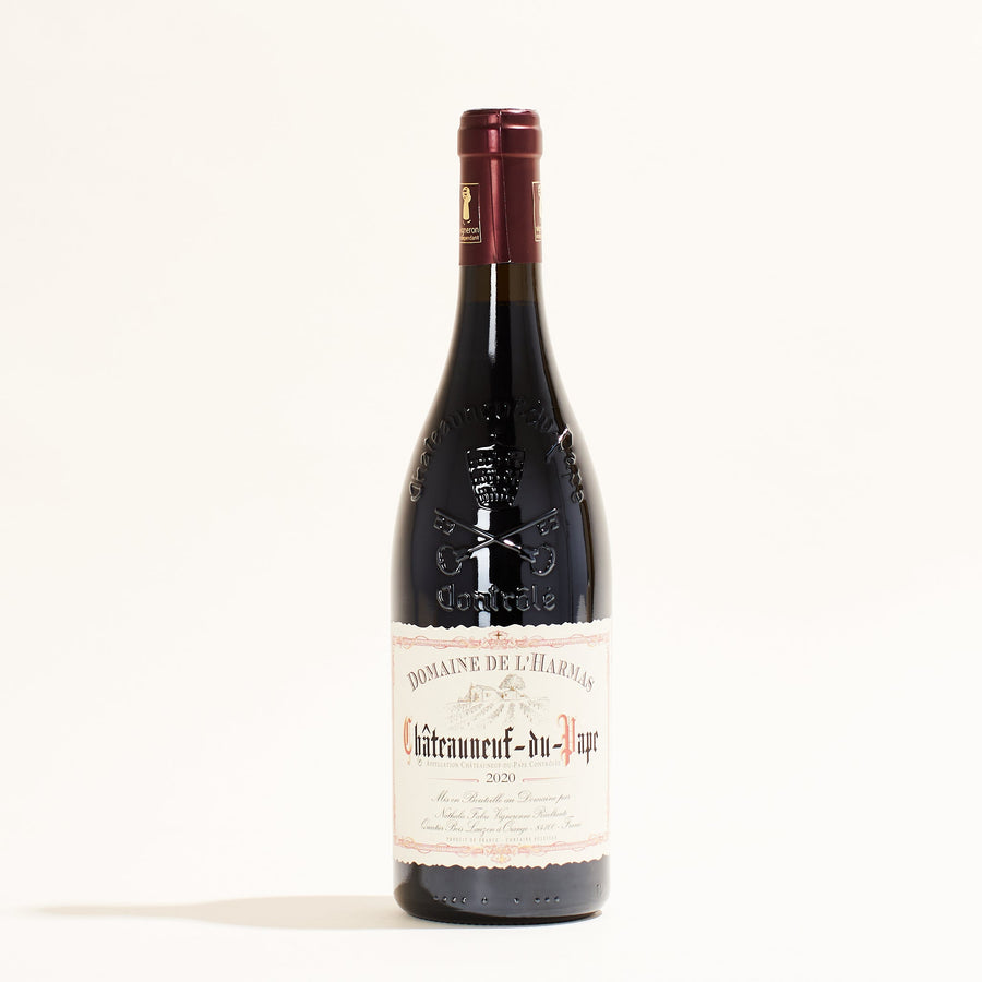 Chateauneuf-du-Pape Rouge Domaine L'Harmas natural red wine Rhône France front