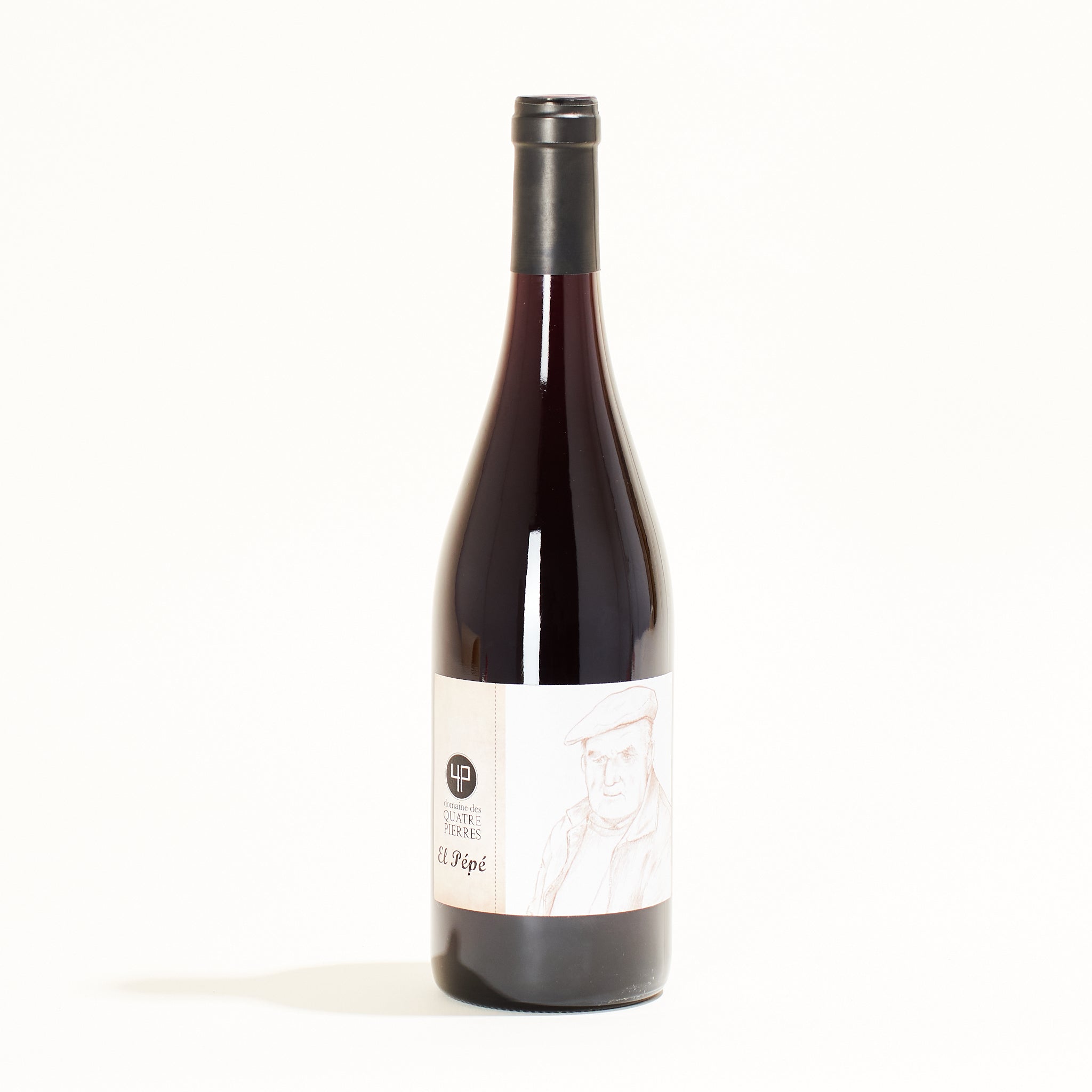 Domaine des Quatre Pierres El Pepe Carignan natural red wine Languedoc France front label