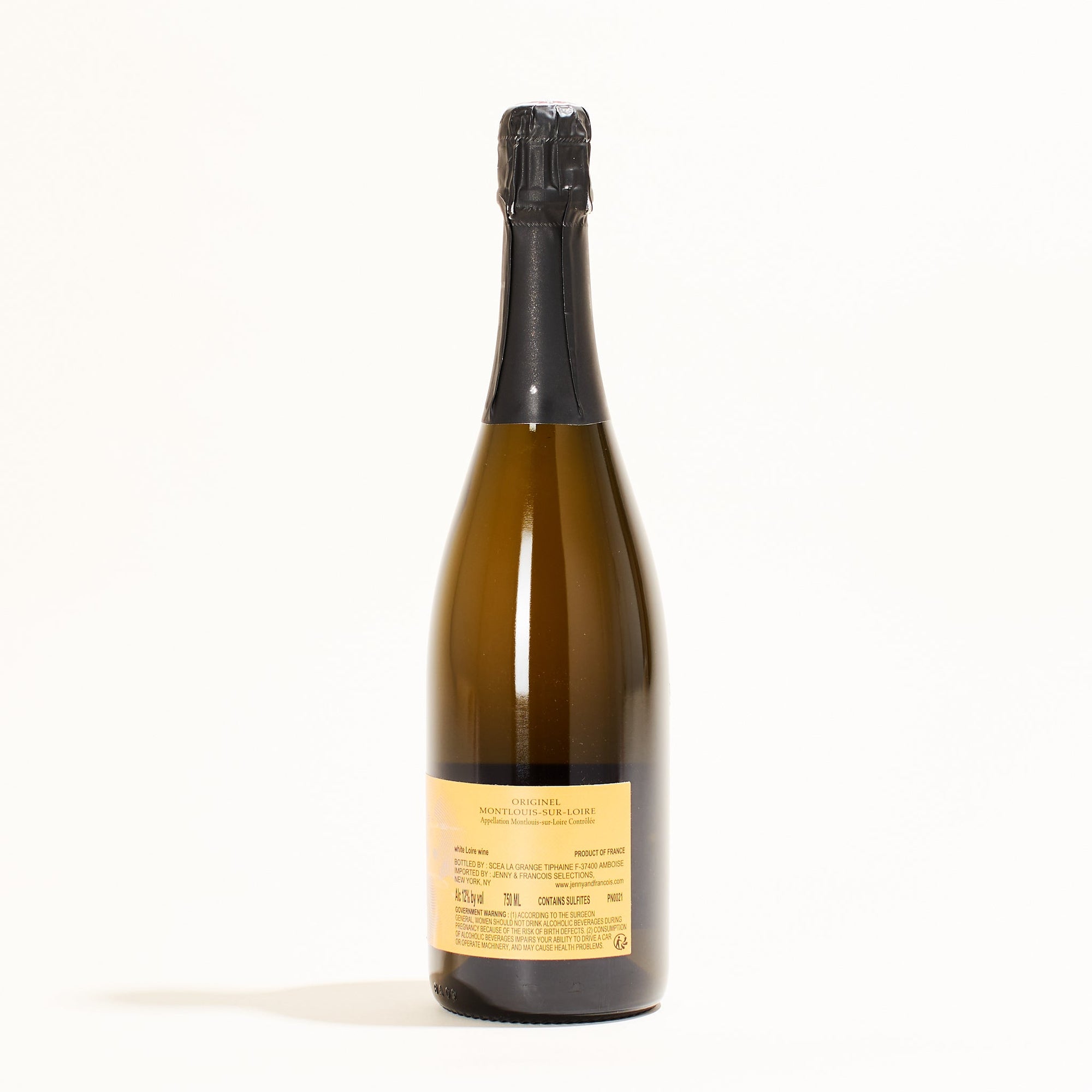 Domaine la Grange Tiphaine  Nouveau Nez natural sparkling wine Loire Valley France bacxk label