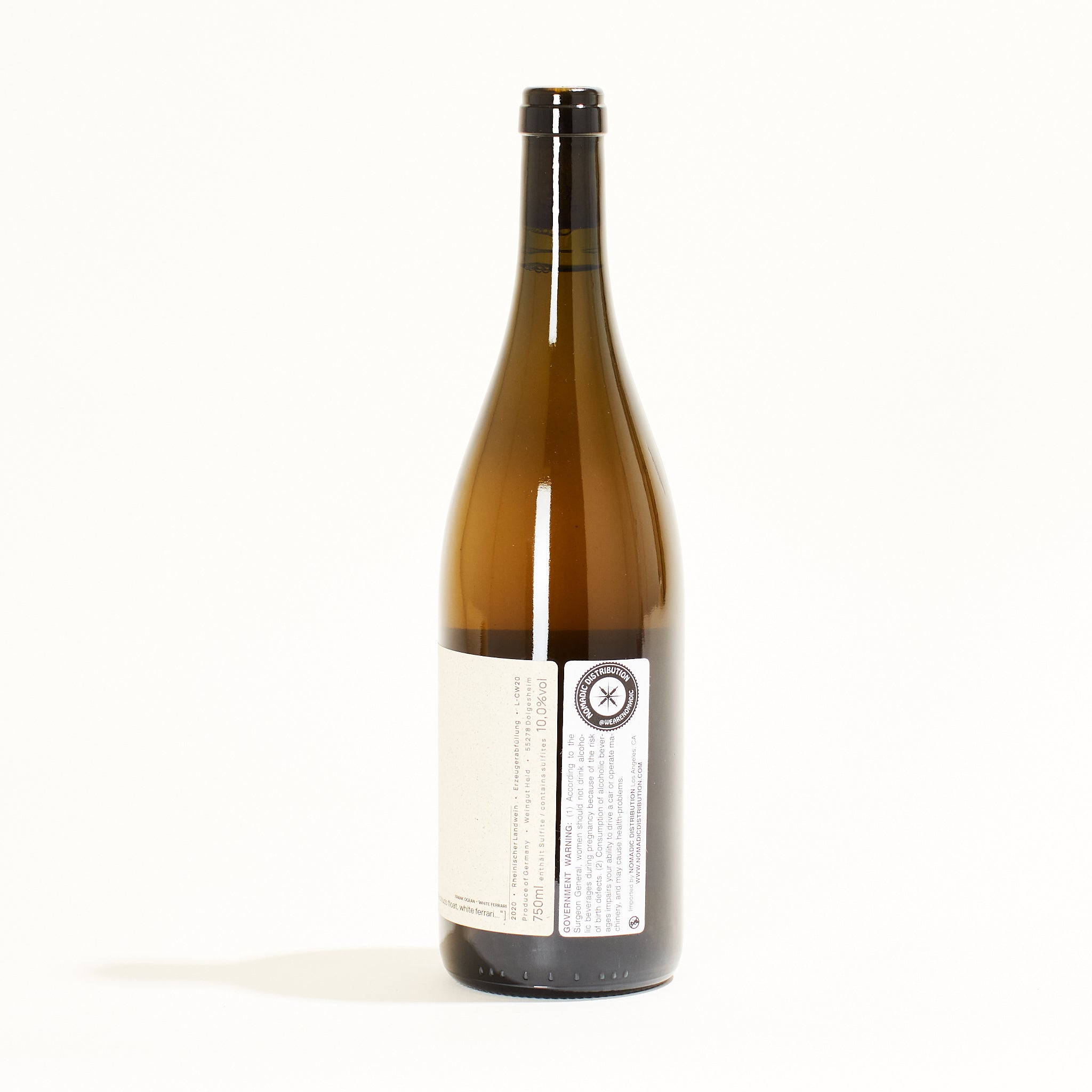 Dominik Held Cuvée Weiss White Blend natural white wine Rheinhessen Germany back label