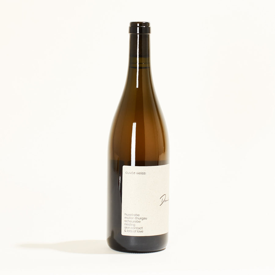 Dominik Held Cuvée Weiss White Blend natural white wine Rheinhessen Germany side label