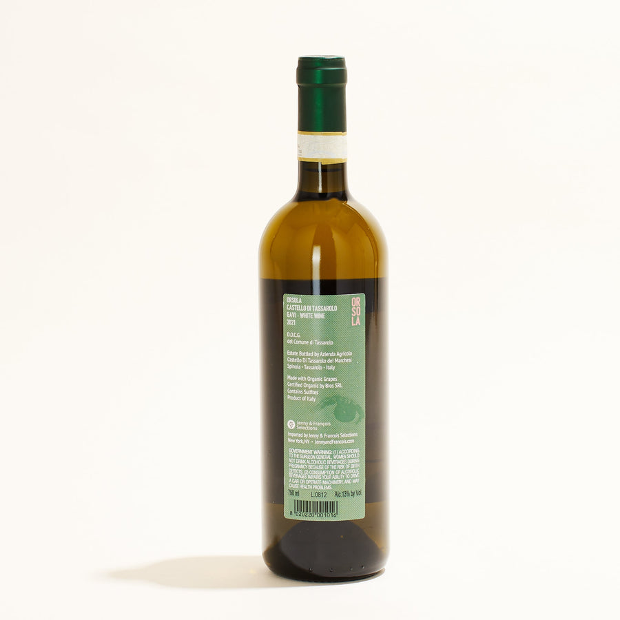Gavi Orsola natural white wine Italy Piedmont back