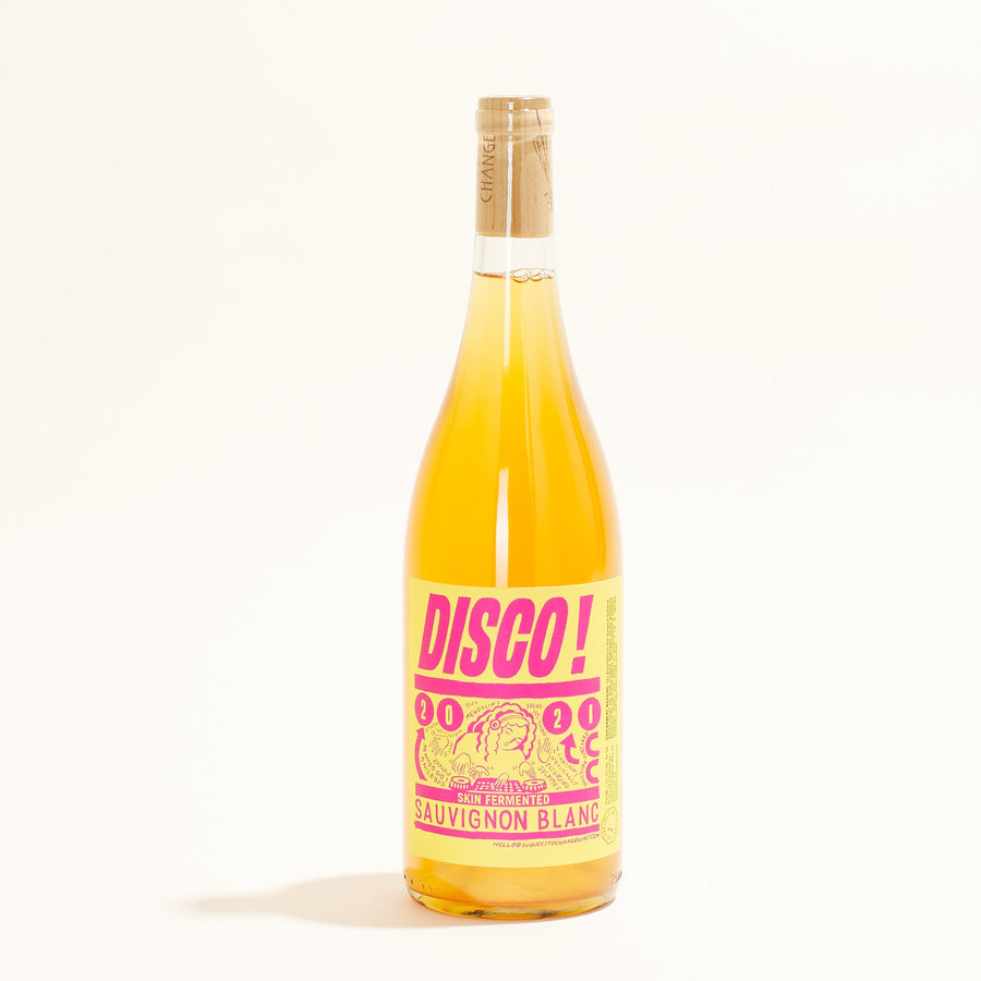 Hillside Vineyard Disco! Skin Contact Sauvignon Blanc Subject to Change natural orange wine Mendocino USA front