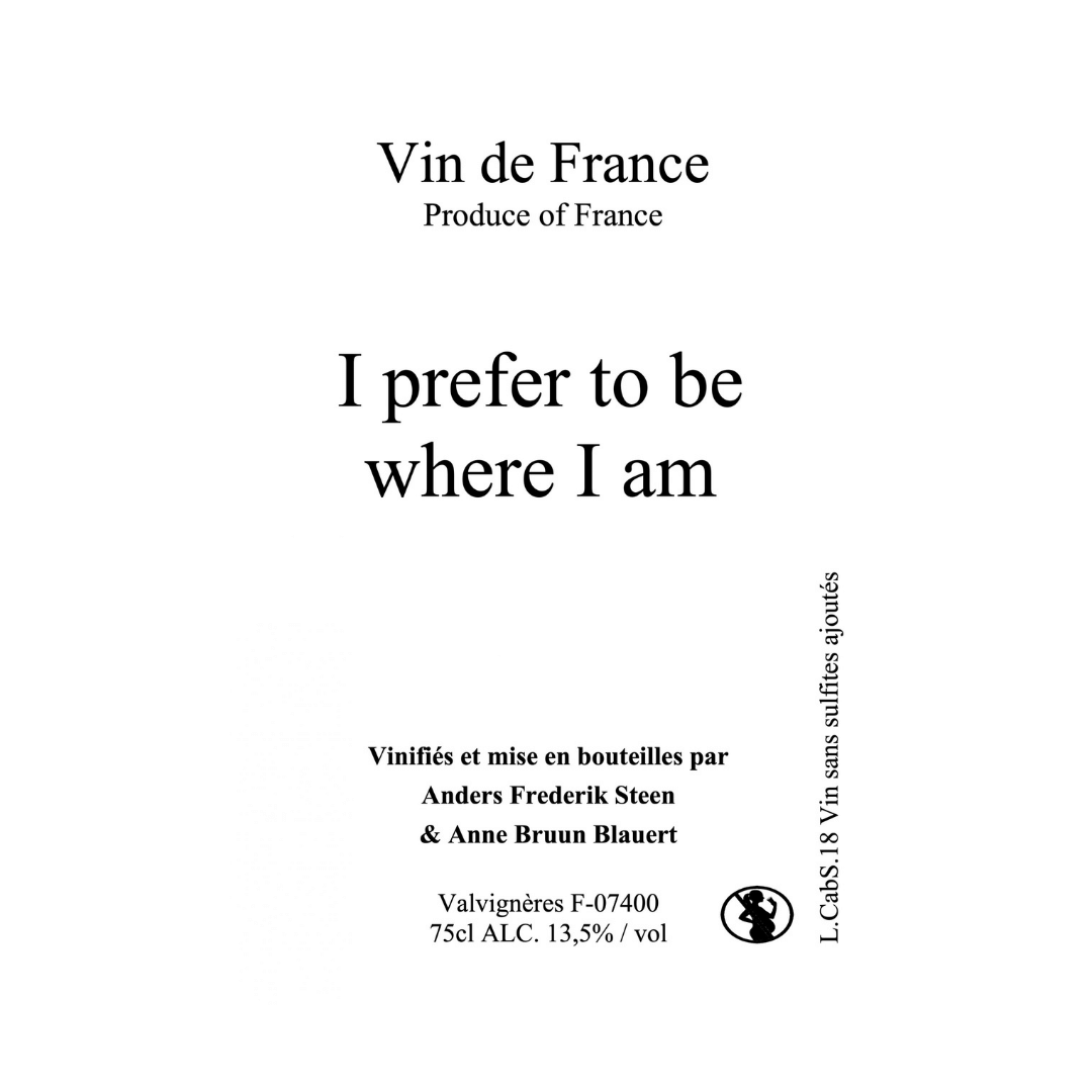 I prefer to be where I am 2018