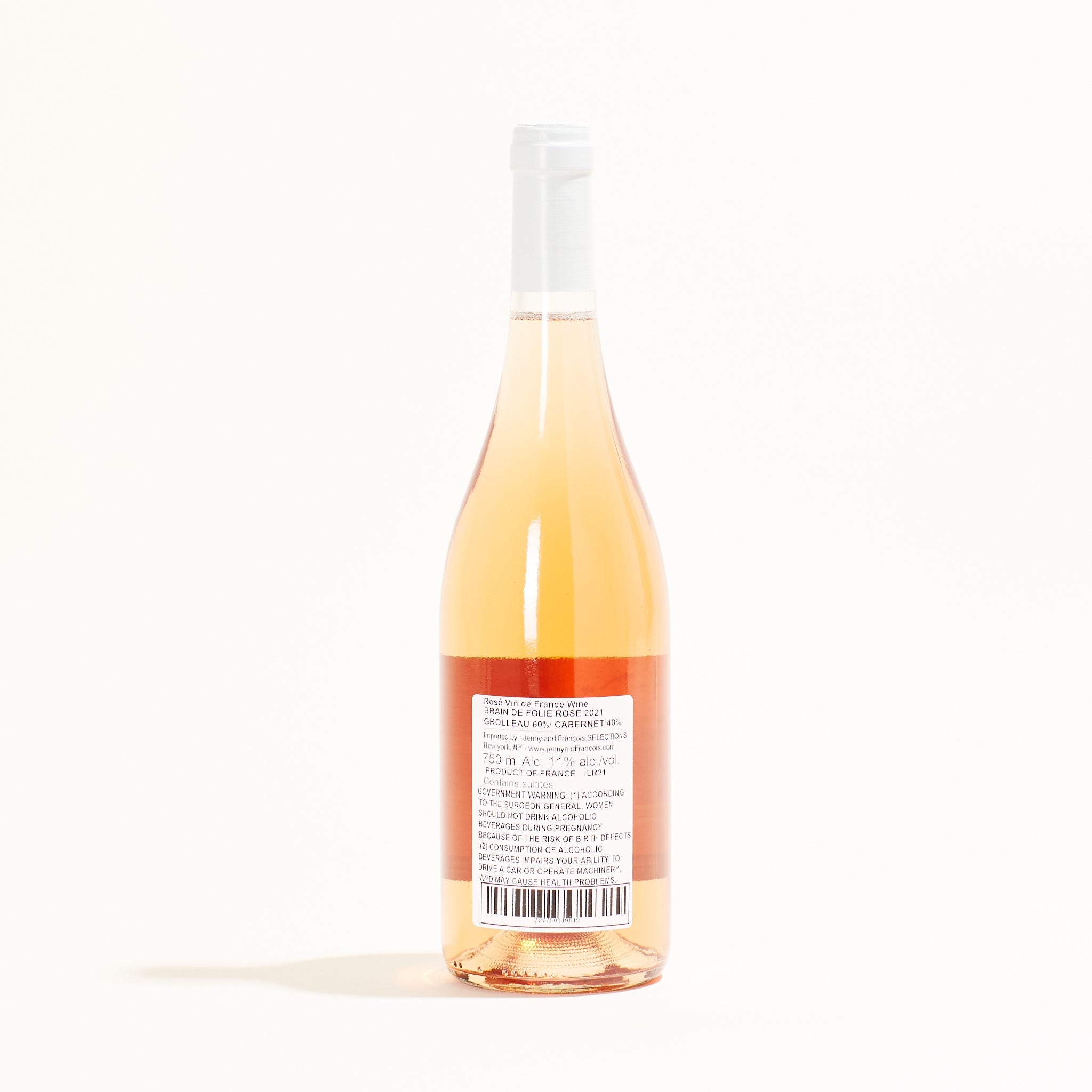 Mortier Brain de Folie Rosé natural Rosé wine Loire France back label