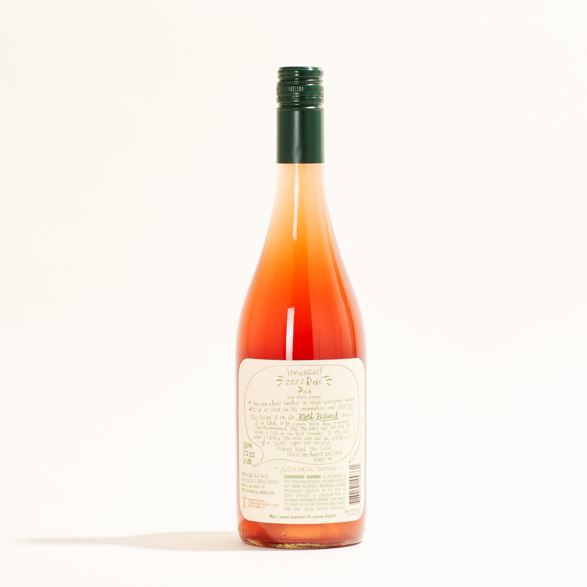 “Pituko” Rose Viña Echeverria natural Rosé wine Central Valley Chile back