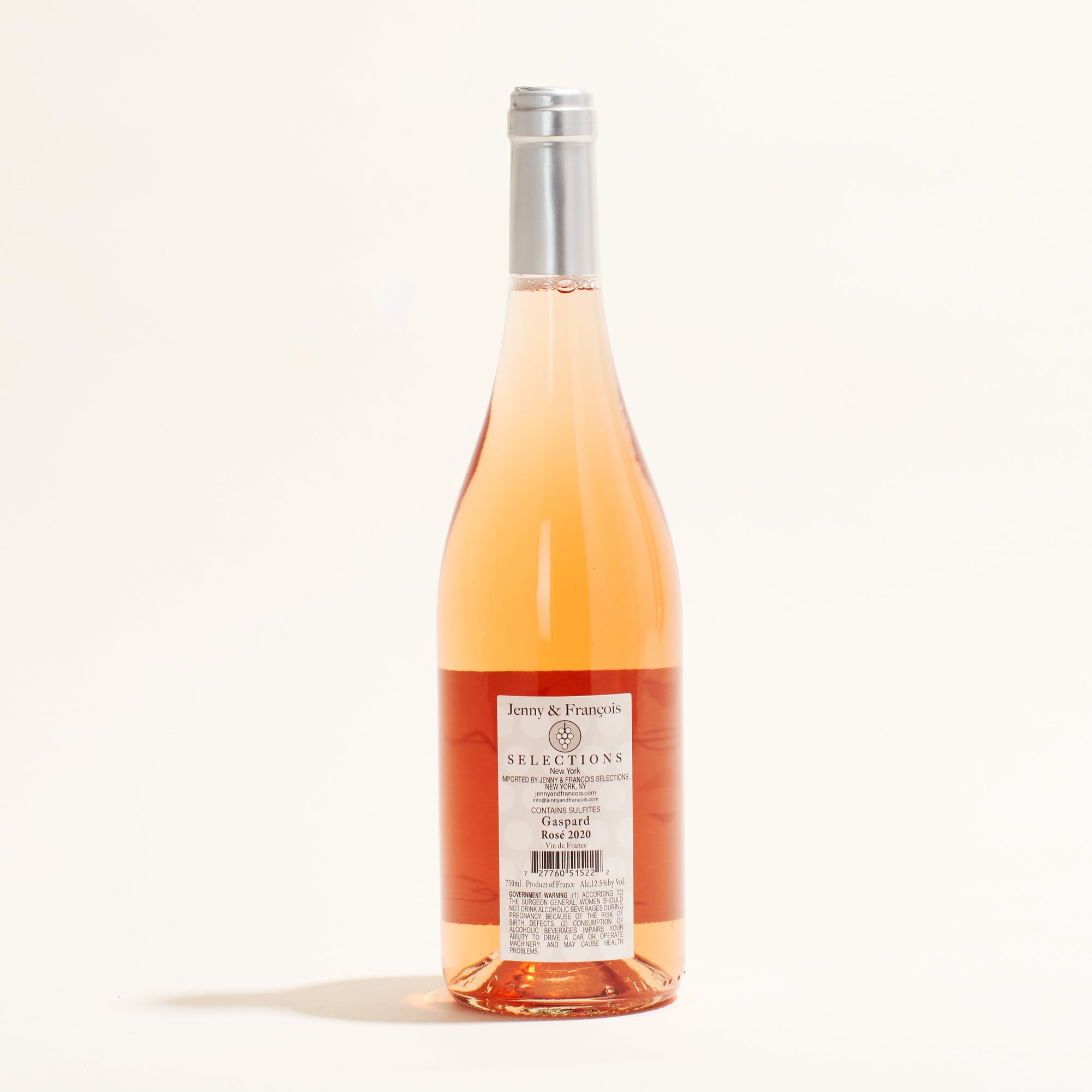 Rose Gaspard natural Rosé wine Loire Valley France back