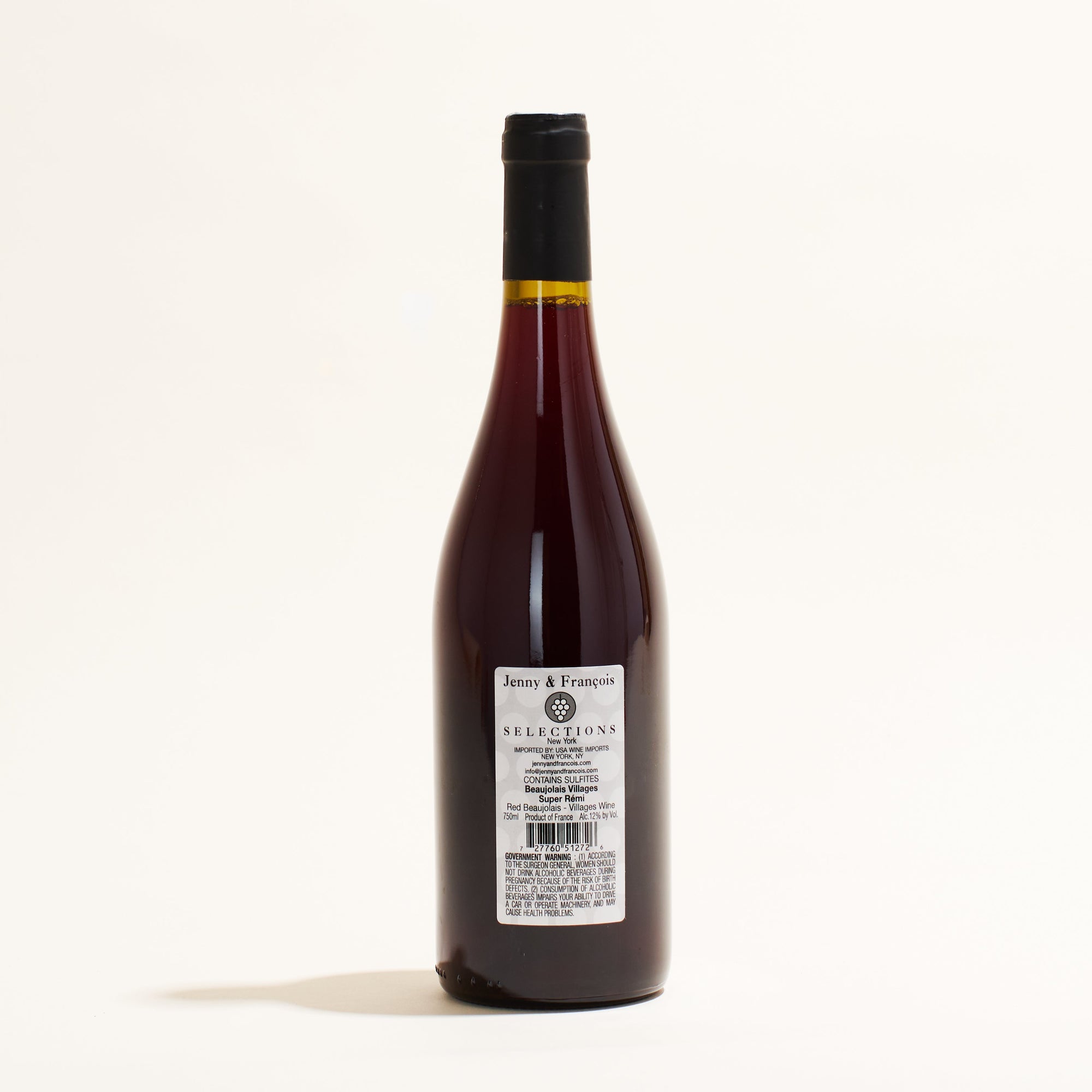 Super Remi Dufaitre natural red wine Beaujolais France back