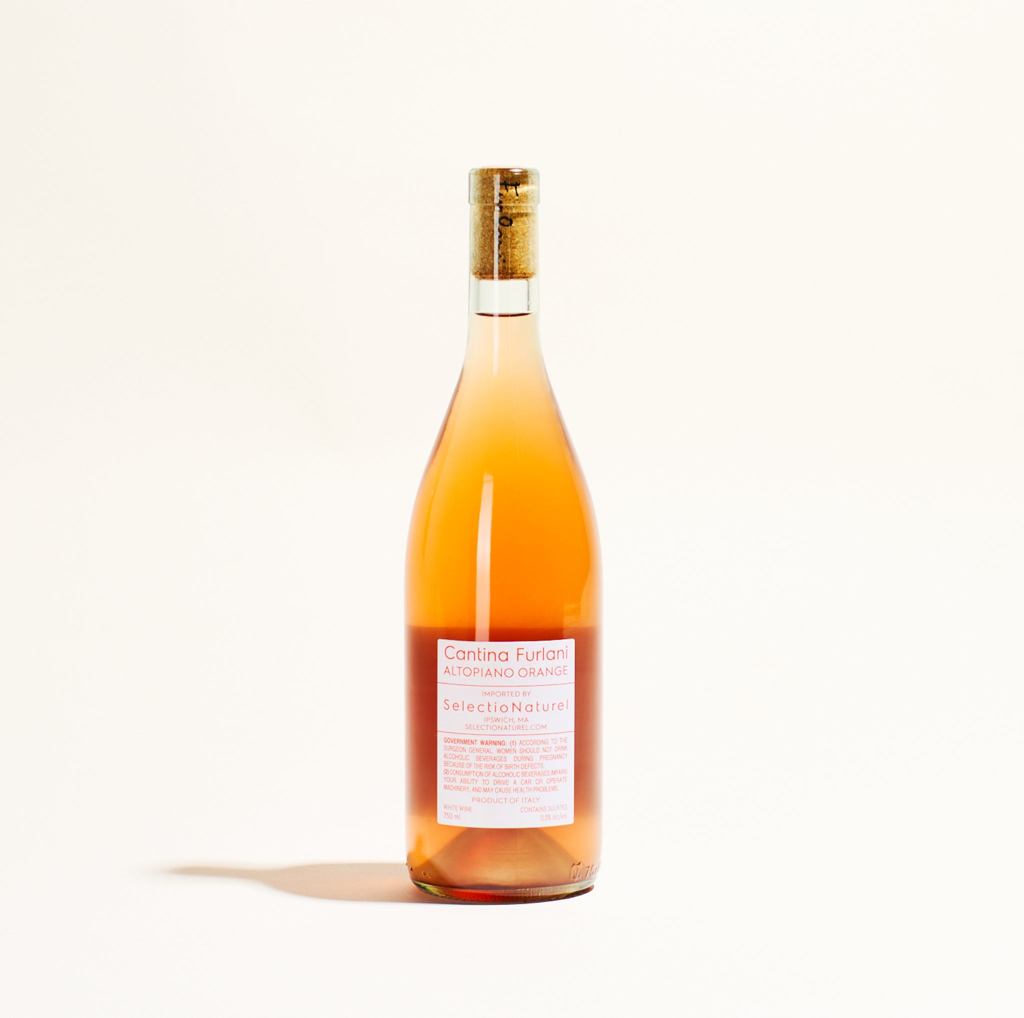 natural orange wine bottle altopiano orange cantina furlani trentino italy