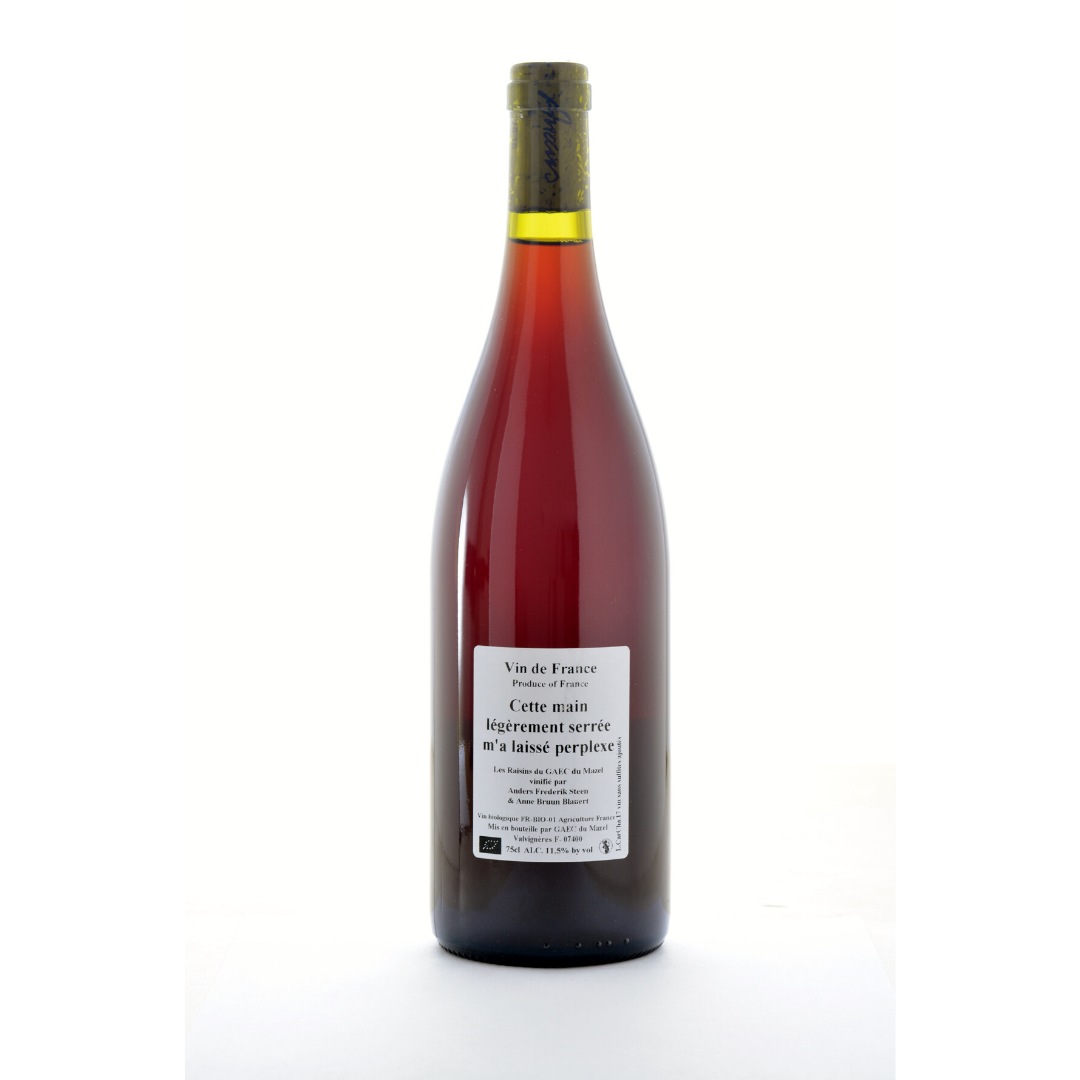 cette main legerement serree ma laisse perplexe anders frederick steen ardeche france natural red co ferment wine