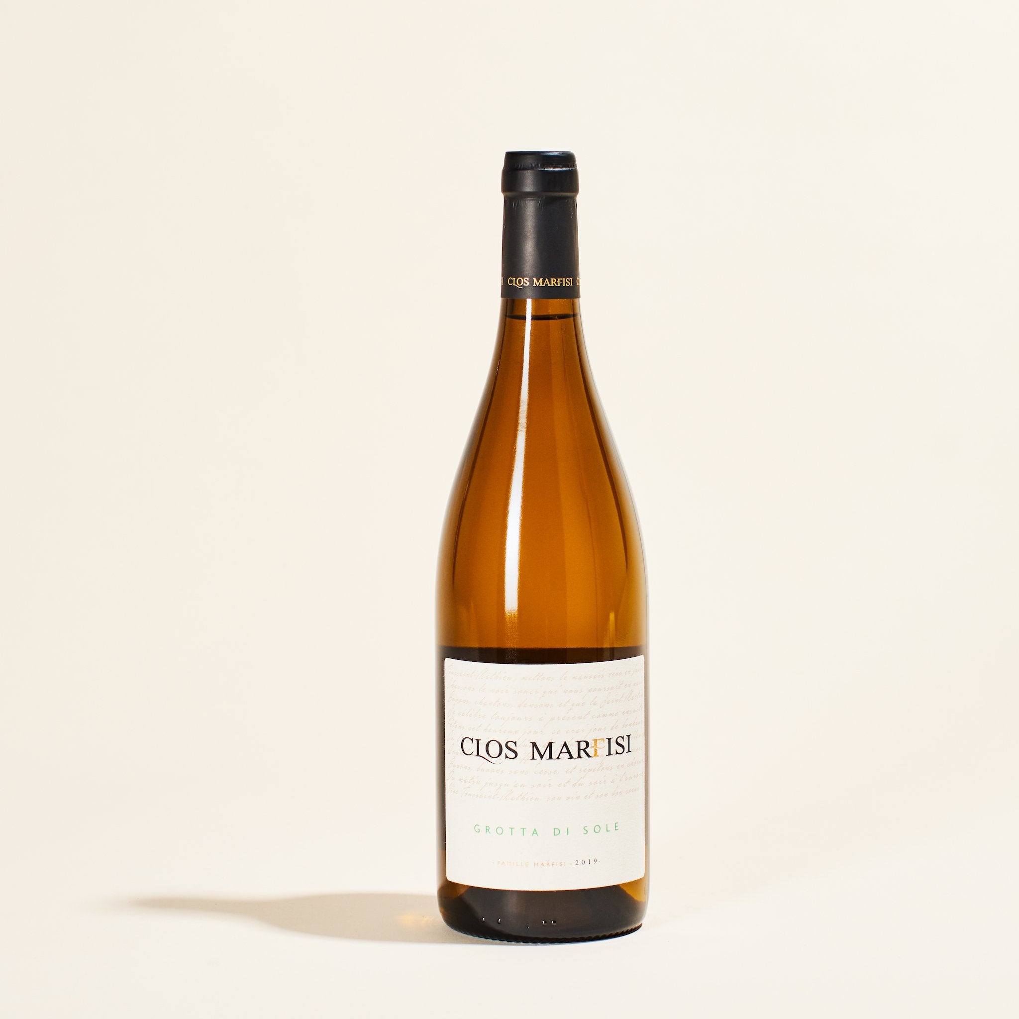 grotta di sole blanc marfisi patrimonio france natural white wine bottle