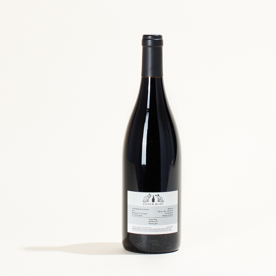 le carignan de la source domaine fond cypres natural Red wine Languedoc Roussillon  France back