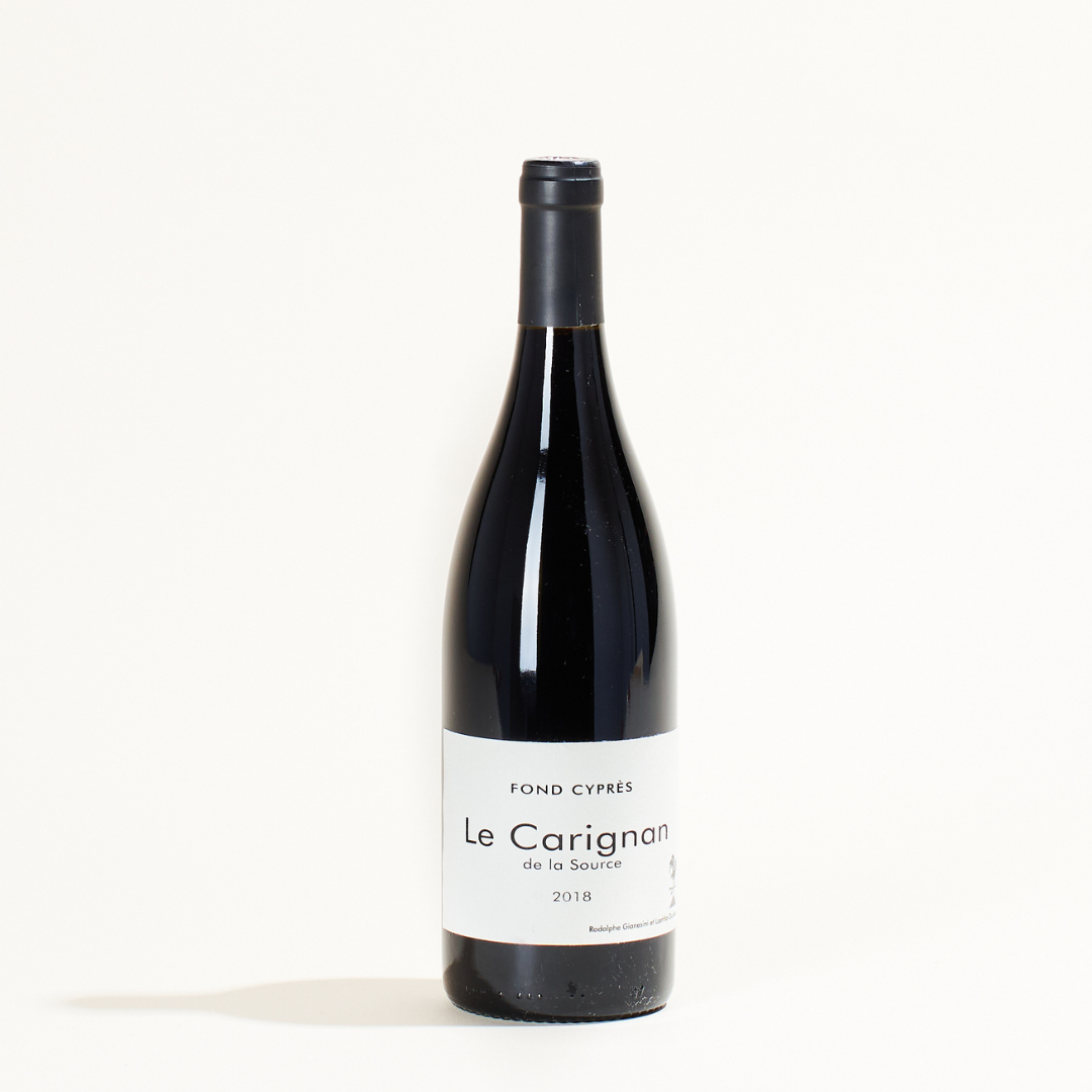 le carignan de la source domaine fond cypres natural Red wine Languedoc Roussillon  France front
