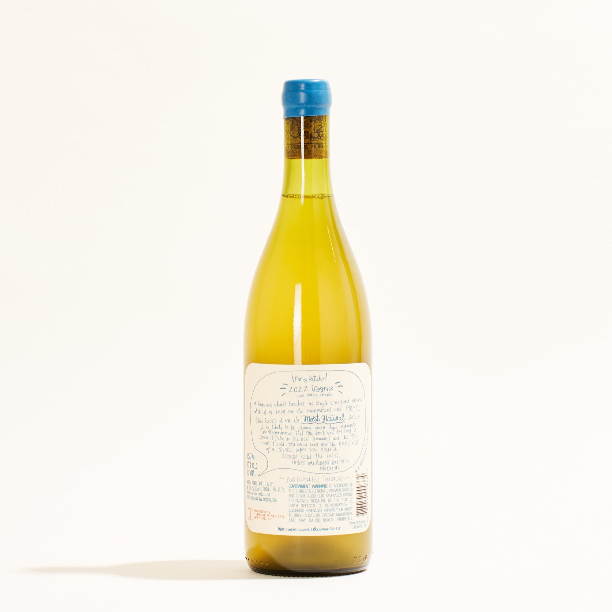 no es pituko viognier vina echeverria natural white wine cuirco valley chile back