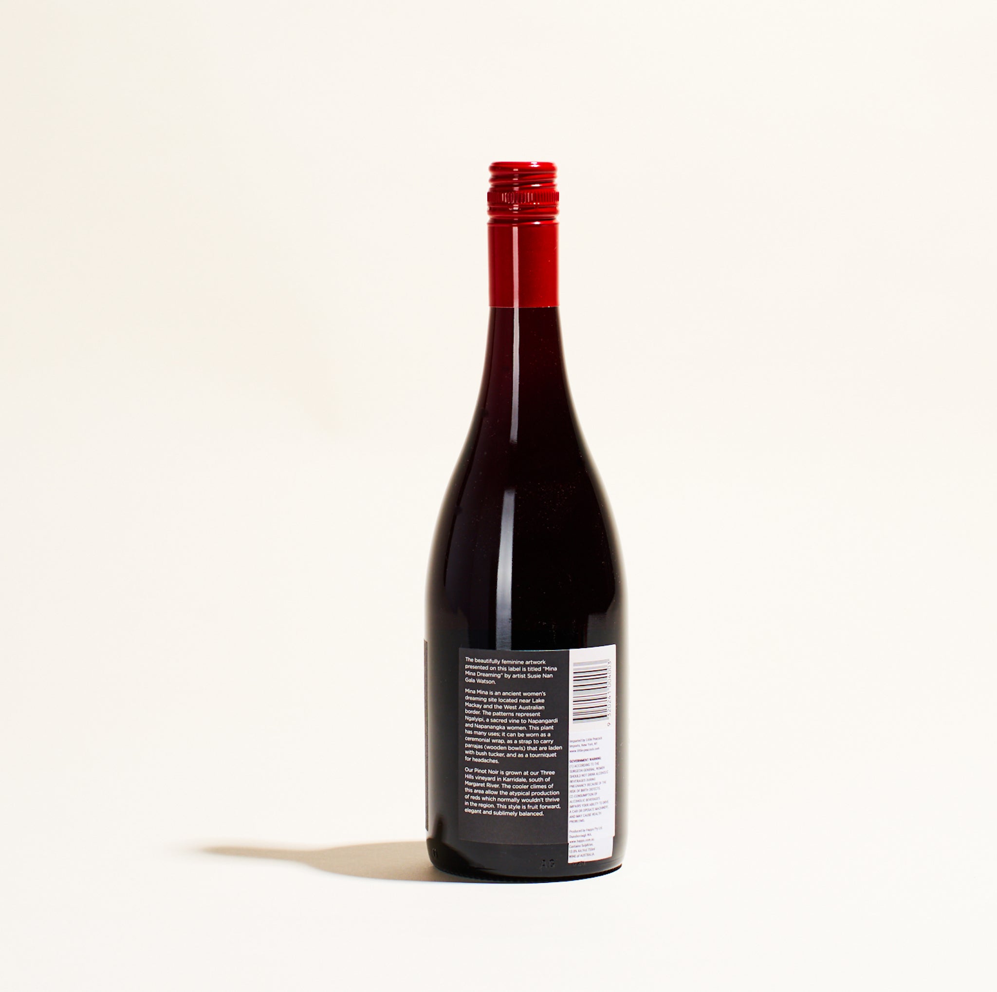 natural red wine bottle pinot noir happs margaret river australia