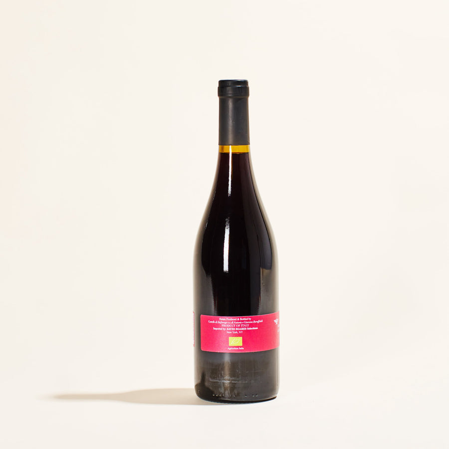 natural red wine bottle provincia di pavia rosso castello di stefanago lombardy italy 