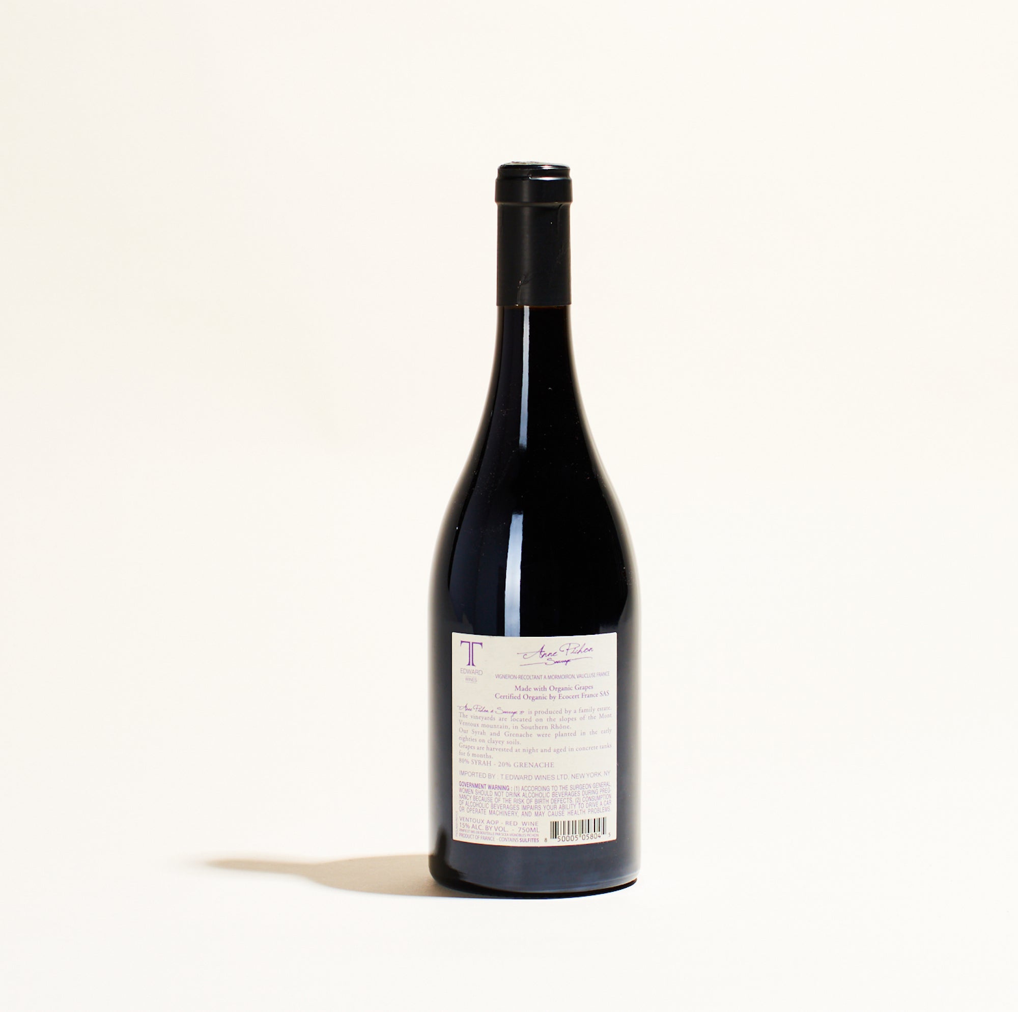 sauvage anne pichon natural red wine rhonevalley france back