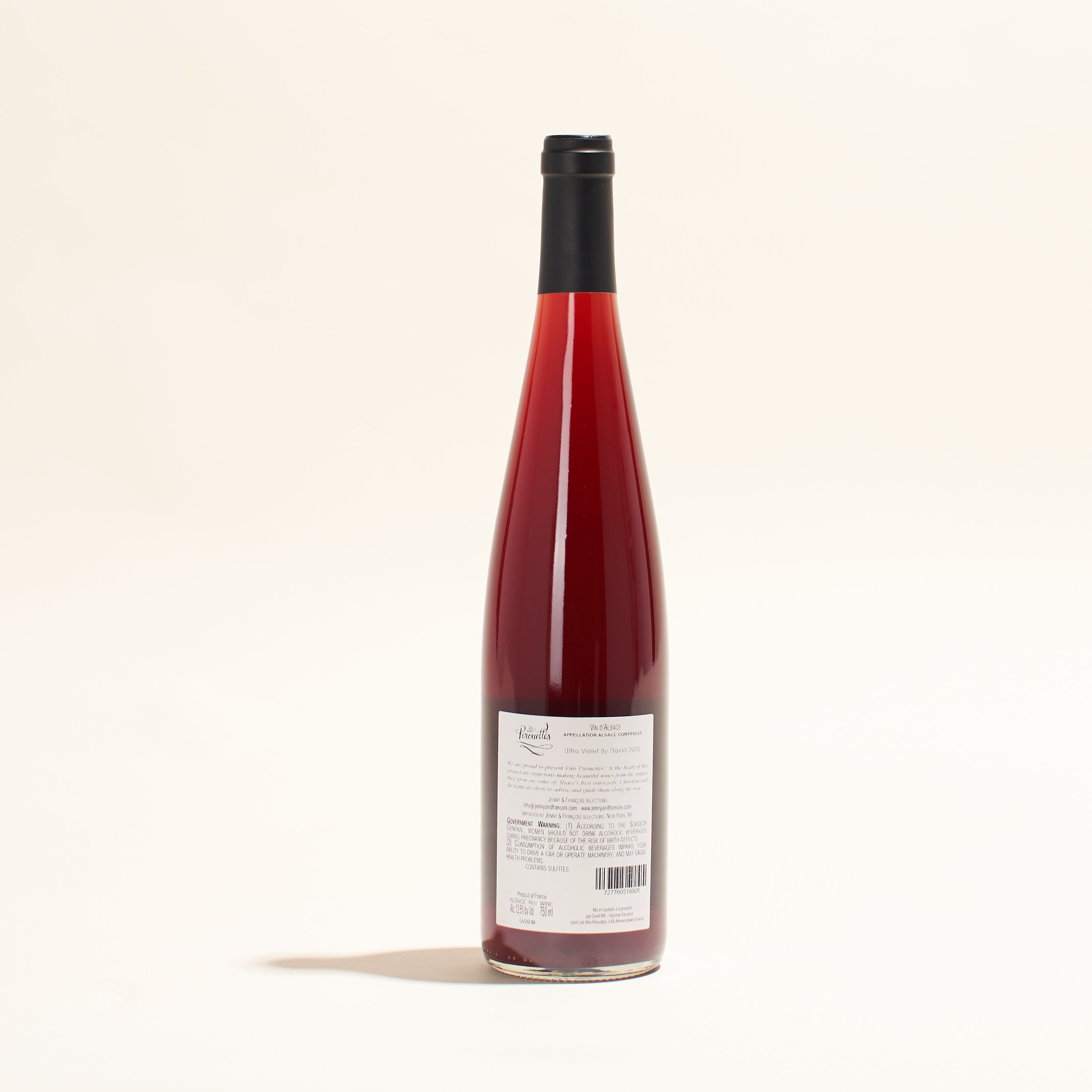 ultra violet de david les vins pirouettes natural red wine alsace france back label