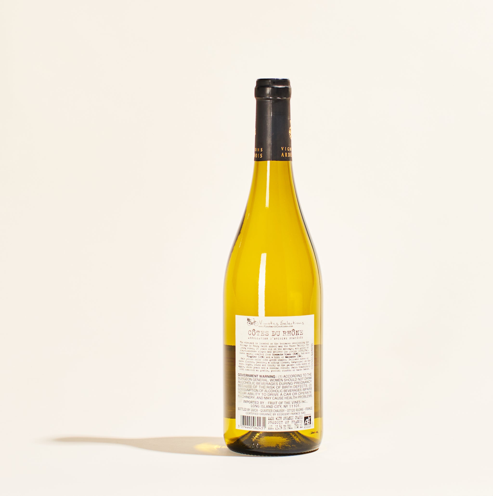 uvica cotes du rhone blanc vignerons ardechois rhone valley france natural white wine