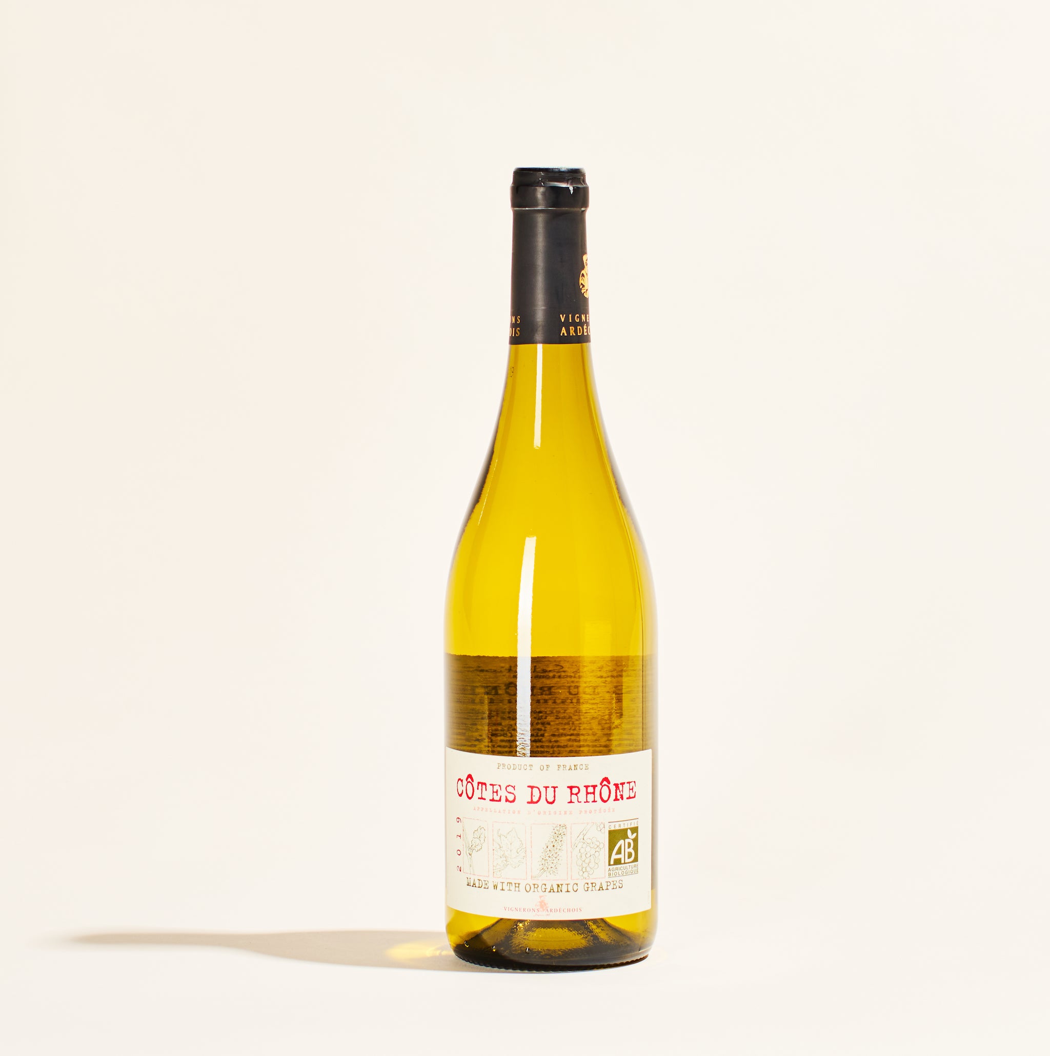 uvica cotes du rhone blanc vignerons ardechois natural white wine rhone valley france