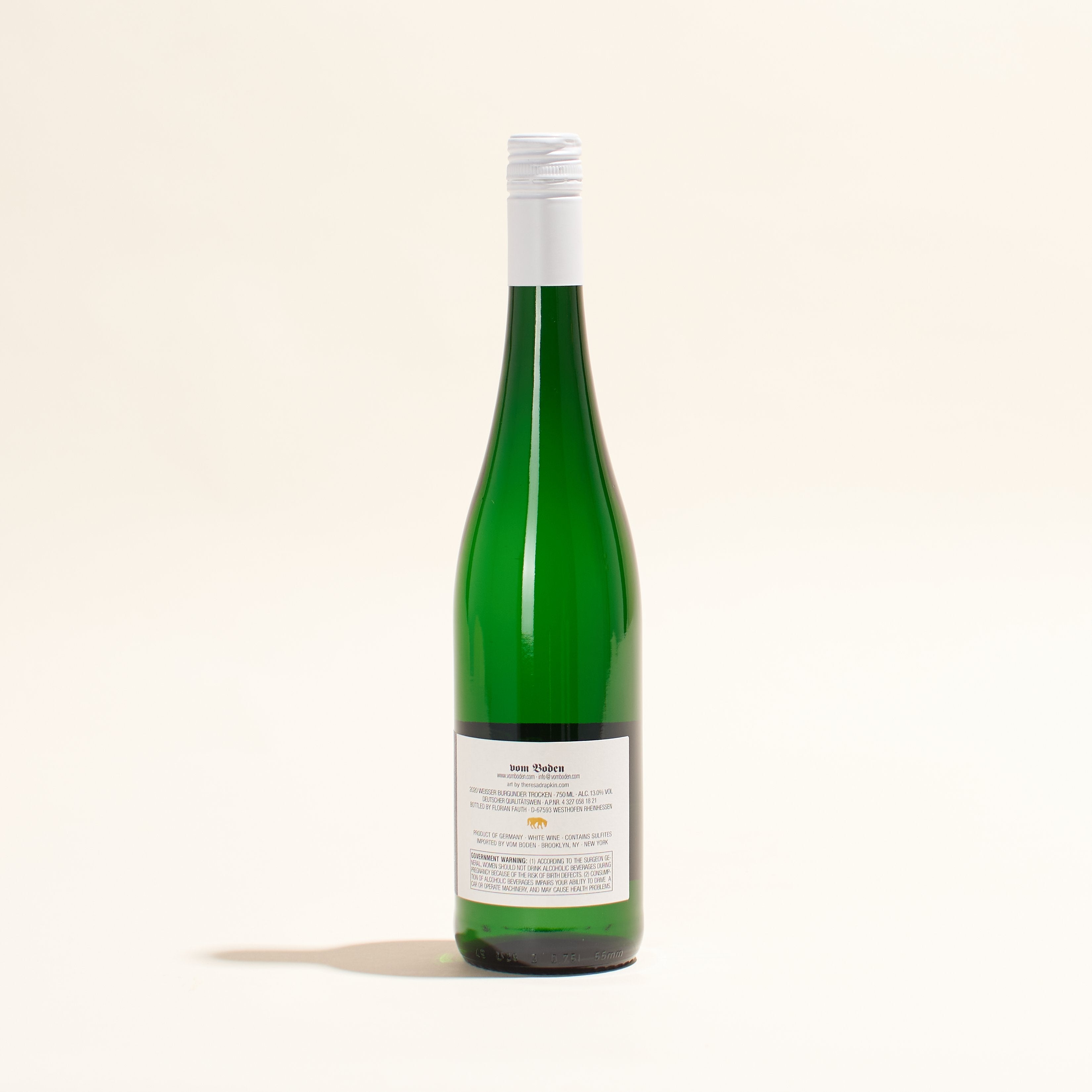 weissburgunder trocken weingut seehof natural white wine rheinhessen germany back label