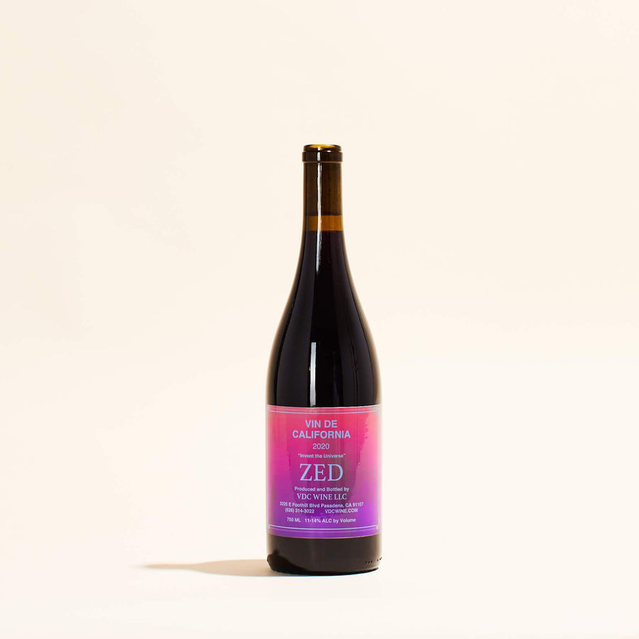 zed vin de california natural red wine california USA front label